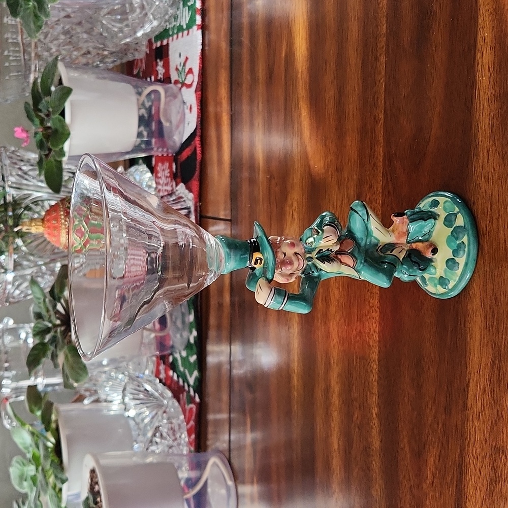 Heather Goldminc Blue Sky 2009 Leprechaun St. Patrick Wine Glass Collectible